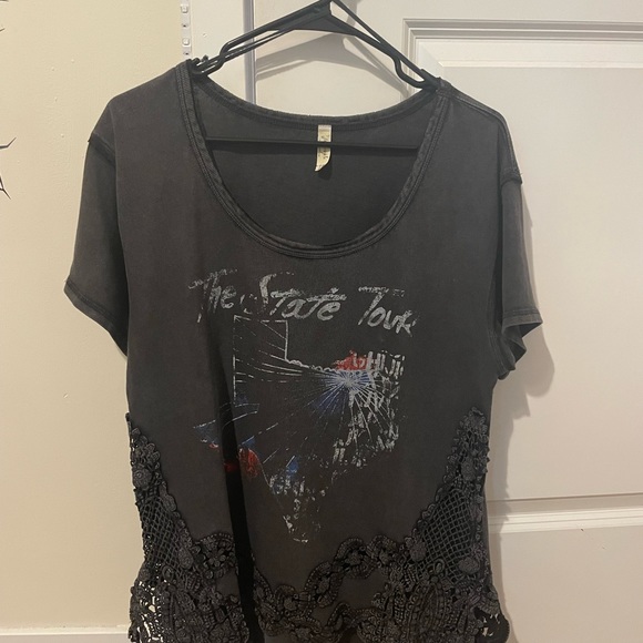 Free People The Stone Texas Graphic Tee Gray Small - Picture 7 of 8